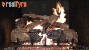 Realfyre- Charred American Oak Vented Gas Logs Set With Burner
